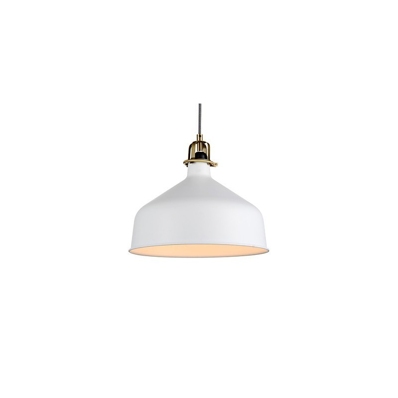 Lampada a sospensione moderna mini bianca con dettagli dorati