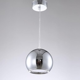 Lampada a sospensione LED arancione forma globo galvanizzata