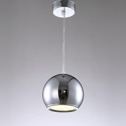 Lampada a sospensione LED arancione forma globo galvanizzata