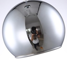 Lampada a sospensione LED arancione forma globo galvanizzata