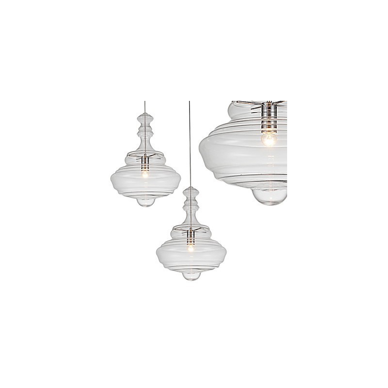 Lampada a sospensione moderna 1 luce in vetro trasparente