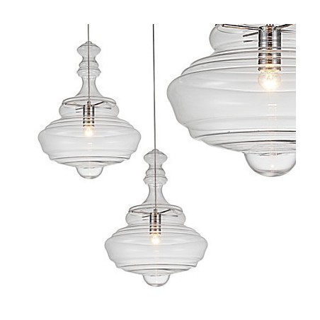 Lampada a sospensione moderna 1 luce in vetro trasparente