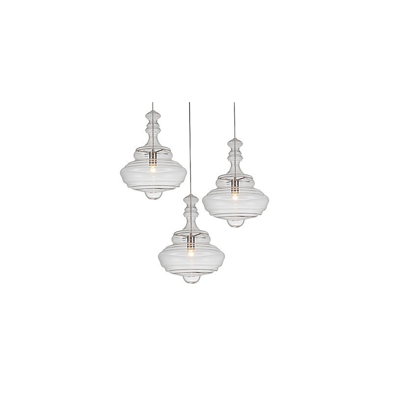 Lampada a sospensione moderna 1 luce in vetro trasparente