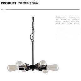 Lampadario a sospensione retrò Edison oro 8 luci E26/E27