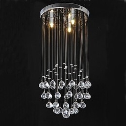Lampadario tradizionale/classico in cristallo cromato da montaggio a filo