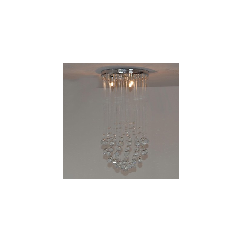 Lampadario tradizionale/classico in cristallo cromato da montaggio a filo