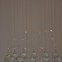 Lampadario tradizionale/classico in cristallo cromato da montaggio a filo