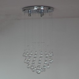 Lampadario tradizionale/classico in cristallo cromato da montaggio a filo