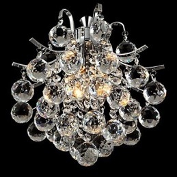 Lampadario a sospensione moderno in cristallo trasparente cromato