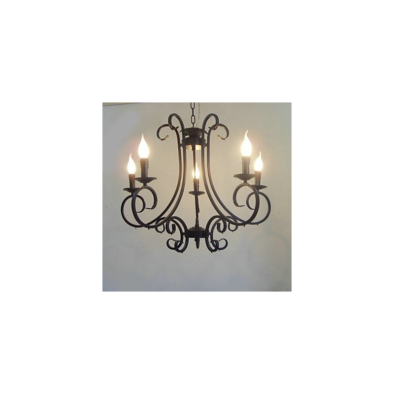Lampadario classico tradizionale in metallo dipinto stile candela