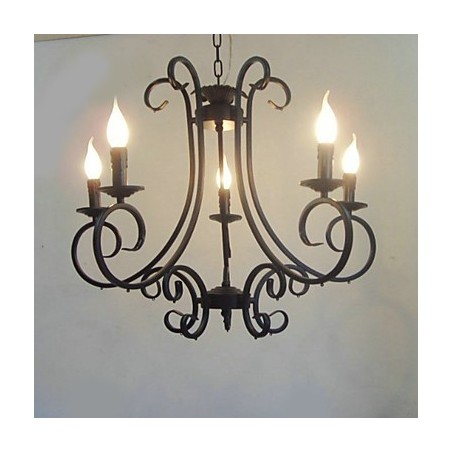 Lampadario classico tradizionale in metallo dipinto stile candela