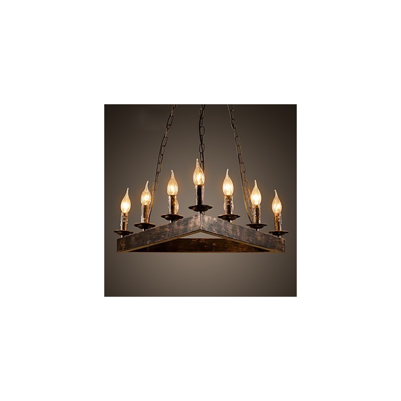 Lampada a sospensione retrò in metallo, 10 luci E12/E14, regolabile, 590 mm
