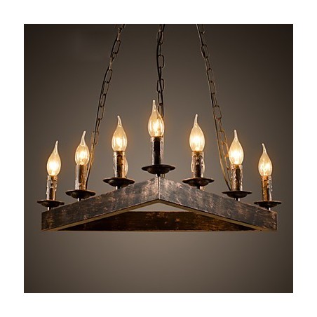 Lampada a sospensione retrò in metallo, 10 luci E12/E14, regolabile, 590 mm