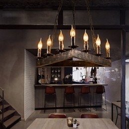 Lampada a sospensione retrò in metallo, 10 luci E12/E14, regolabile, 590 mm