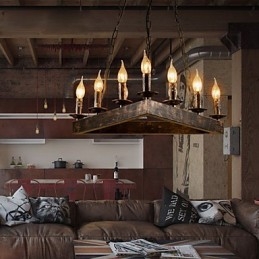 Lampada a sospensione retrò in metallo, 10 luci E12/E14, regolabile, 590 mm