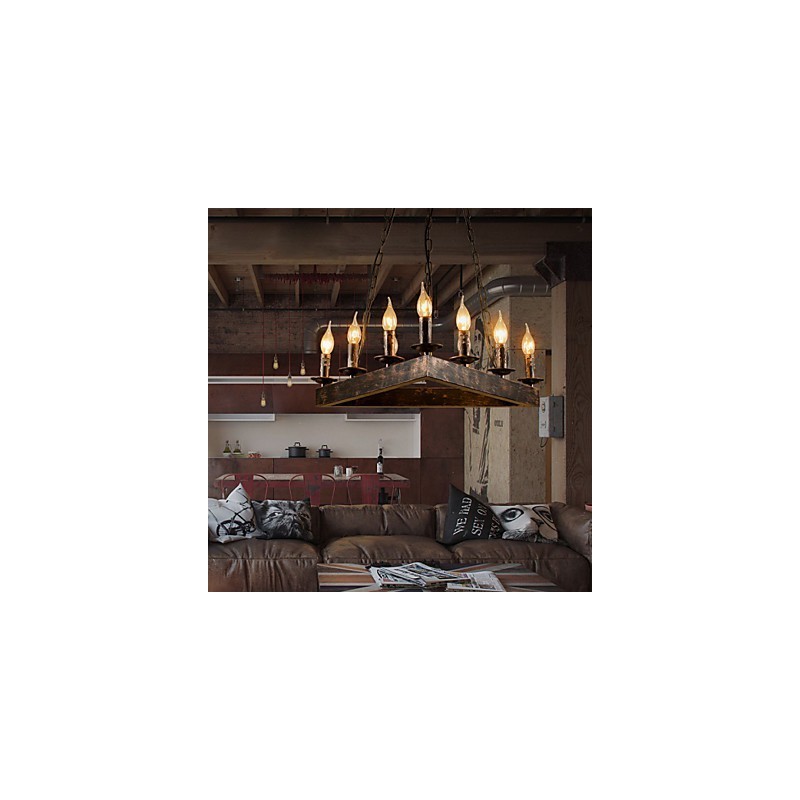 Lampada a sospensione retrò in metallo, 10 luci E12/E14, regolabile, 590 mm