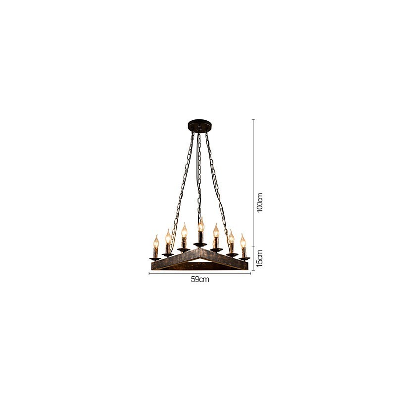 Lampada a sospensione retrò in metallo, 10 luci E12/E14, regolabile, 590 mm