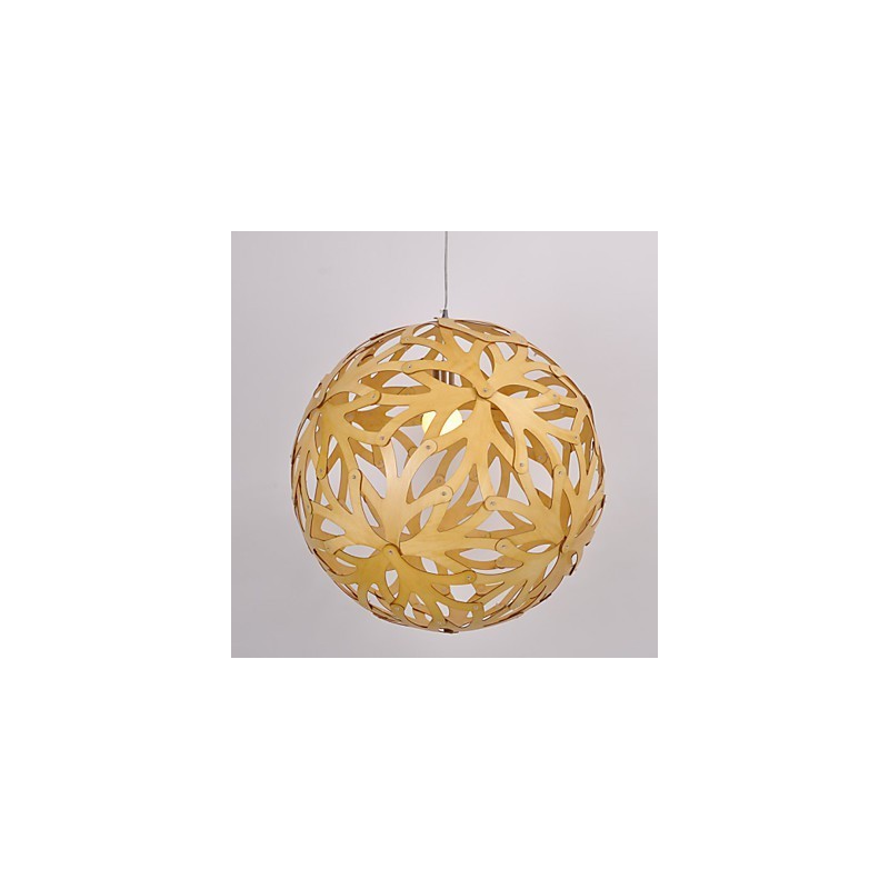 Lampada a sospensione in bambù e legno stile country retrò 3 lampadine E26/E27 40 cm