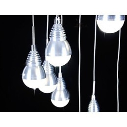 Lampada a sospensione LED a 9 teste per scale argento