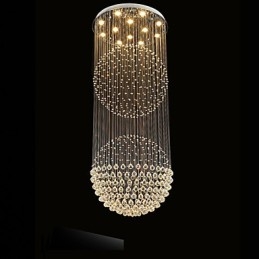 Lampadario moderno in cristallo trasparente con 12 luci, baldacchino argento
