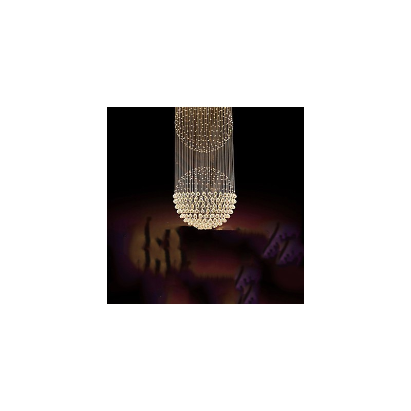 Lampadario moderno in cristallo trasparente con 12 luci, baldacchino argento