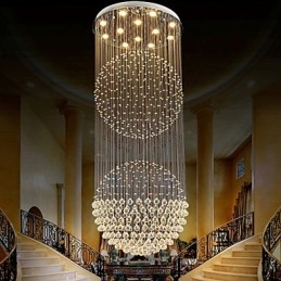 Lampadario moderno in cristallo trasparente con 12 luci, baldacchino argento