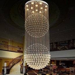 Lampadario moderno in cristallo trasparente con 12 luci, baldacchino argento