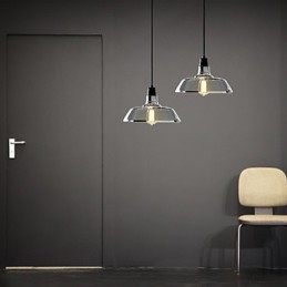 Lampada a sospensione vintage argentata elettrolitica con paralume in vetro