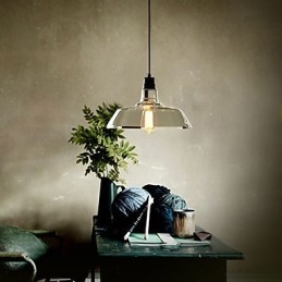 Lampada a sospensione vintage argentata elettrolitica con paralume in vetro