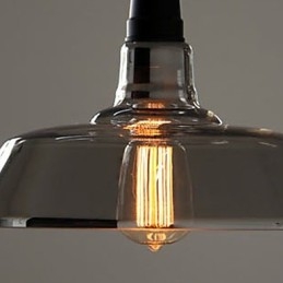 Lampada a sospensione vintage argentata elettrolitica con paralume in vetro