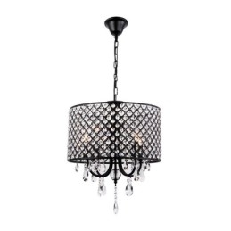 Lampadario a tamburo moderno in cristallo cromato