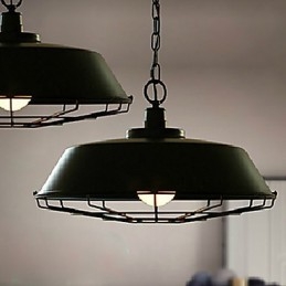 Lampada a sospensione in ferro battuto a testa singola, stile retrò vintage