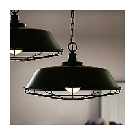 Lampada a sospensione in ferro battuto a testa singola, stile retrò vintage