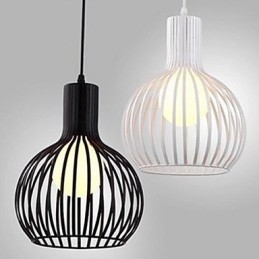 Lampadario a sospensione a gabbia in ferro battuto retrò americano