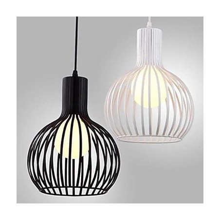 Lampadario a sospensione a gabbia in ferro battuto retrò americano