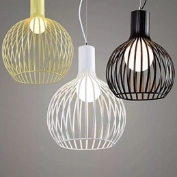 Lampadario a sospensione a gabbia in ferro battuto retrò americano