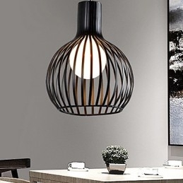 Lampadario a sospensione a gabbia in ferro battuto retrò americano