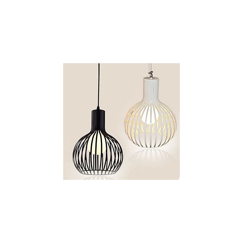 Lampadario a sospensione a gabbia in ferro battuto retrò americano