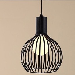 Lampadario a sospensione a gabbia in ferro battuto retrò americano