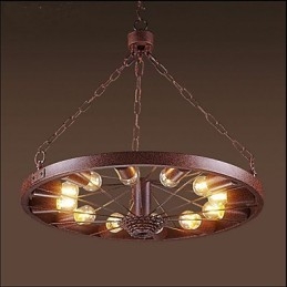 Lampada a sospensione industriale retrò con ruota