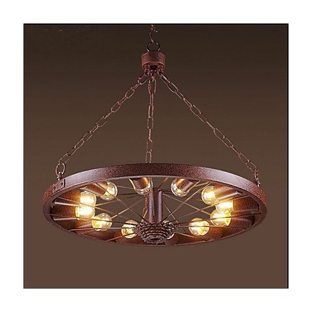 Lampada a sospensione industriale retrò con ruota