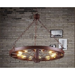 Lampada a sospensione industriale retrò con ruota