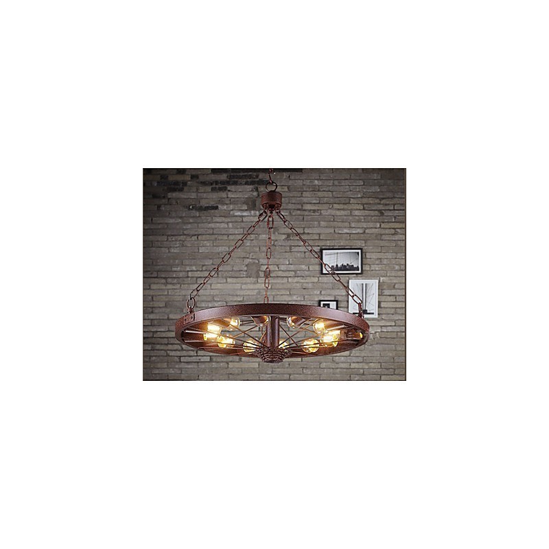 Lampada a sospensione industriale retrò con ruota