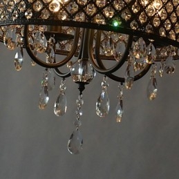 Lampadario a tamburo moderno in cristallo cromato