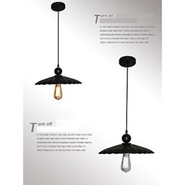 Lampada a sospensione vintage nera in metallo con catena regolabile