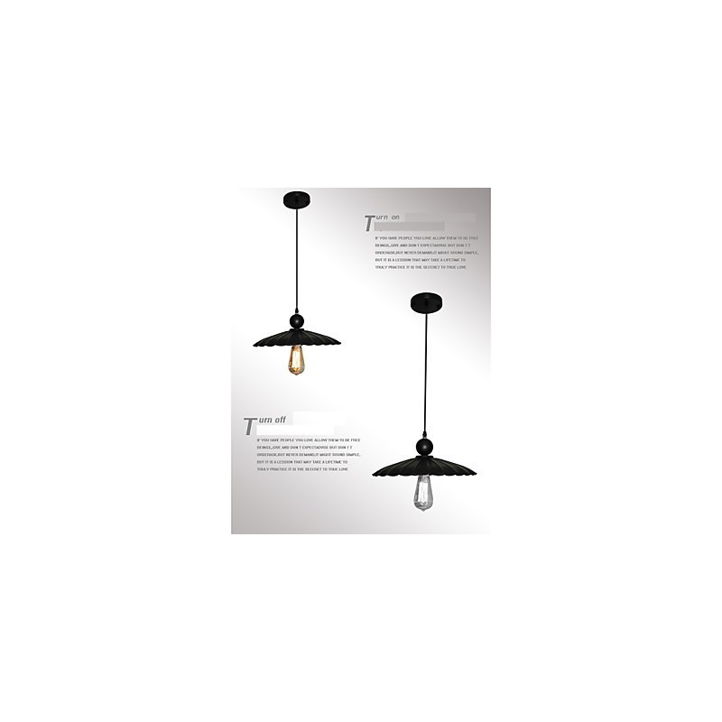 Lampada a sospensione vintage nera in metallo con catena regolabile