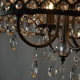 Lampadario a tamburo moderno in cristallo cromato
