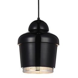 Lampada a sospensione moderna 1 luce in metallo nero bianco oro argento