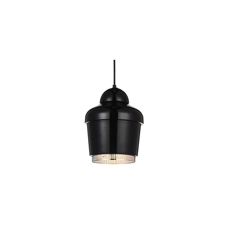 Lampada a sospensione moderna 1 luce in metallo nero bianco oro argento