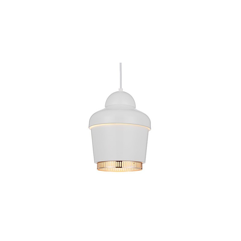 Lampada a sospensione moderna 1 luce in metallo nero bianco oro argento
